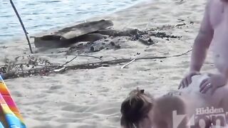 Nudist beach spy caught fucking